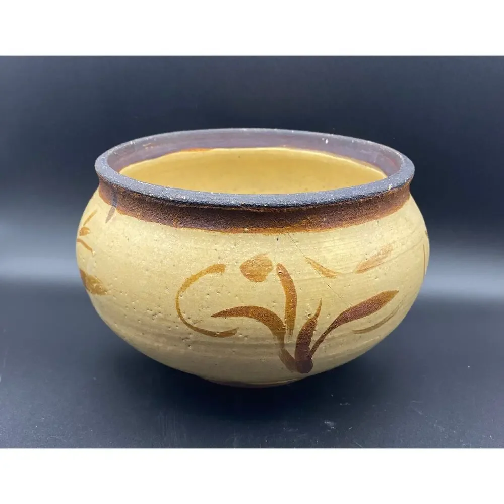 Stoneware Clay Studio Pottery Planter-Signed Boho Southwestern